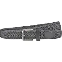 Houtkamp Smalle Elastische Dames Riem - Gevlochten Comfort Stretch Belt - 25 mm breed - Vrouwen Ceintuur - Grijs - Lengte totaal 100 cm / Riemmaat 85