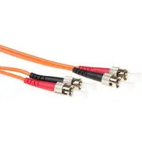 ACT RL1520 Glasvezel Duplex Patchkabel | LSZH | Multimode | 50/125 | OM2 | ST Connectoren | 20 meter
