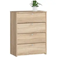 NORE Sonoma Eiken Schoenenkast met 4 Klapdeuren - 60 cm Brede Opbergruimte
