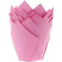 House of Marie Muffin Bakvormen - Muffin Vormpjes Papier - Tulp Roze - pk/36