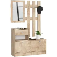 Akord Sonoma Eik Halmeubelset met Spiegel - Klassiek Design, 90 cm Breed, 2-Delig
