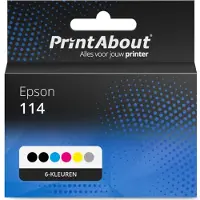 PrintAbout Inktcartridge 114 (C13T07A1/B1/B2/B3/B4/B540) 6-kleuren Multipack geschikt voor Epson