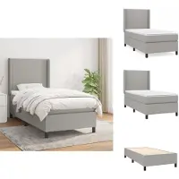 vidaXL Boxspringbed met matras, lichtgrijs, 90x190 cm, gestoffeerd