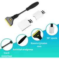 Resun NanoTech Aquarium Schoonmaak Set – Premium Ruitenreiniger met Nano-Spons en RVS Mes – 24 cm Handgreep voor Aquaria