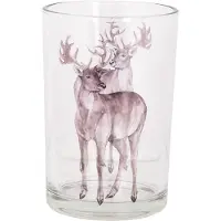 Clayre & Eef Theelichthouder Ø 12x18 cm Transparant Glas Hert