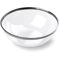 Overig 8x Doorzichtige Klein zilveren rand plastic kommen Ø14 cm (400 ml)