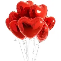 Balloon Folie Ballon Hart Rood ( 10 stuks ) 25 cm