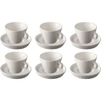 Palmer - Da Vinci - Cappuccino kop en schotel - 6 stuks - 31 cl - Wit - Porselein - Koffiekopjes