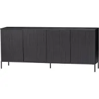 Woood New Gravure Dressoir B 200 cm - Grenen - Zwart
