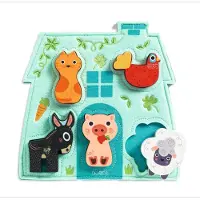 Djeco Puzzel - Hout - 5 Bakstenen - Mouki - - OneSize - Puzzels