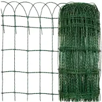 Floordirekt Decoratief Vlechtwerk in Groen - Maaswijdte: 15 x 9 cm - Metalen Perkhek - Draadhek - Klein Hek voor Tuin - Tuinhek - 40 cm x 25 m