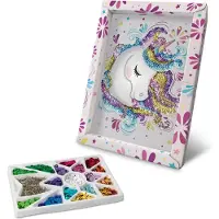 Lansay Creative leisure kit - Unicorn - Illustration with sequins - For children from 7 years old - White