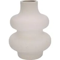 Intirilife Keramische Vaas in Wit - 12 x 15.5 cm - Spiraalvaas, decoratieve vaas, ideaal voor bloemen, pampasgras en gedroogde bloemen