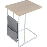 En.casa Bureau Dyrøy laptoptafel 56x48x37 cm wit eikenkleurig en grijs