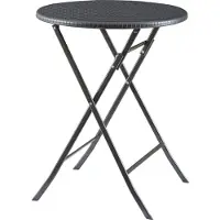En.casa Klaptafel Mark tuintafel Ø60x74 cm rond rotan look zwart []