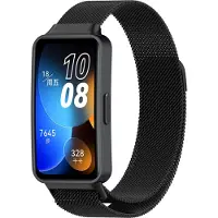 Strap-it Milanees Smartwatch bandje - Geschikt voor Huawei Band 8 / Huawei Band 9 / Huawei Band 10 Milanese band - zwart - Horlogeband / Polsband / Armband