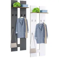 VCM Houten set halmeubelen kapstok kapstokhaken paneel hoedenplank Salia L Houten set halmeubelen kapstok kapstokhaken paneel hoedenplank Salia L