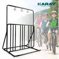 Karat Fietsenrek Tony - Fietsenrek - Metalen gaas - Buiten - Met 3 Dubbele Haken voor Accessoires - Voor 3 Fietsen
