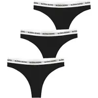 Björn Borg Logo Thongs 3-pack Zwart | Maat: XS