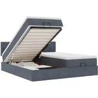 vidaXL Ottoman bed met matrassen en LED's 180x200cm fluweel