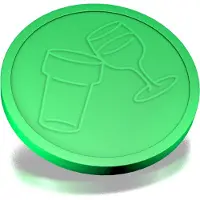 Combicraft Reliëfmunten bier en wijn neon groen - 250 stuks