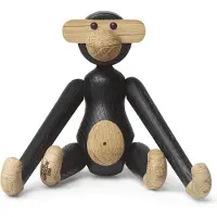 Kay bojesen Houten figuur - Aapje - 10 cm - Mini - Donker Gekleu - - OneSize - Decoraties