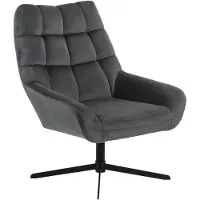 Ebuy24 Draaifauteuil 'Nela' Velvet, kleur Donkergrijs