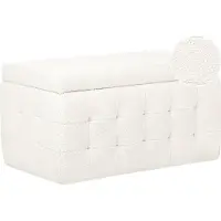 Beliani MICHIGAN - Ottomaan - Gebroken wit - Bouclé
