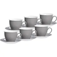 Ritzenhoff & Breker Milchkaffee Tassen mit Untertassen Doppio 350 ml Set van 6