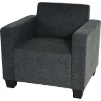 Mendler Loungestoel Lyon, stof/textiel ~ antracietgrijs