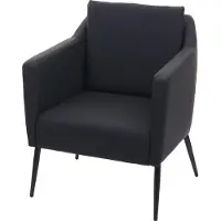 MCW Lounge fauteuil -H93a, fauteuil cocktail fauteuil relax ~ kunstleer zwart