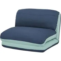 MCW Fauteuilbed -E68, slaapbank functionele fauteuil inklapbare fauteuil, stof/textiel ~ lichtblauw/donkerblauw