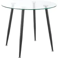 En.casa Glazen tafel 'Humppila', 80 x 75 cm, zwart