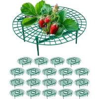 Relaxdays plantensteun aardbeien - set van 20 - kunststof - bescherming tegen slakken - groen