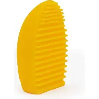 Intirilife siliconen kwastenreiniger in geel - 7,3 x 5,5 x 3 cm - reinigingsmat voor make-up kwasten cosmetische kwasten voor make-up kwasten en sponsjes