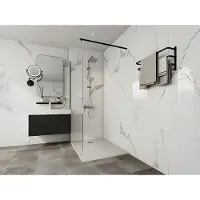 Vente-unique Opzet- of inbouwdouchebak in hars - Wit - 120 x 90 cm - Snijdbaar - MIRNOSA