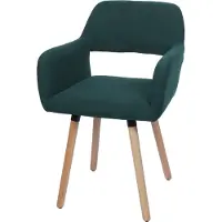 MCW Eetkamerstoel -A50 II, stoel keukenstoel gestoffeerde stoel, hout stof/textiel koord (400g/m²) MVG ~ groen
