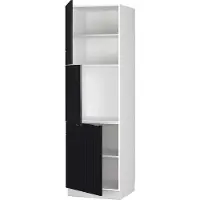 Vicco Hoge kast Fame-Line Zwart gestreept/Wit 60 cm, Model 50855
