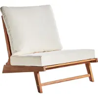 Beliani MICCIANO - Tuinstoel - Gebroken wit - Acaciahout