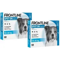 Frontline 2x Spot On Anti Vlooien en Teken Druppels Hond M 10 - 20 kg 3 pipetten