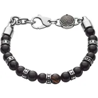 Diesel Armband zwart / zilver