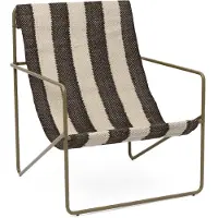 Ferm Living Desert Loungestoel Olive | Off-White|Chocolate