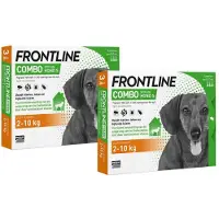 Frontline 2x Combo Spot On Anti Vlooien en Teken Druppels Hond 2 - 10 kg 3 pipetten