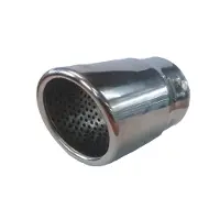 Simoni Racing Uitlaatsierstuk Rond/Schuin RVS - Diameter 76mm - Lengte 128mm - Montage 68mm