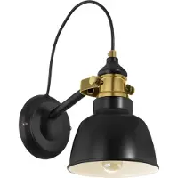 Eglo Thornford - wandlamp - 1-lichts - E27 - zwart/bronskleurig