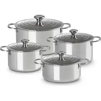Le Creuset Rvs 4-delige Set Kookpan 18/20/24cm + Kookpan