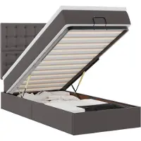 vidaXL Ottomaanse bed met matras 90x190cm kunstleer grijs