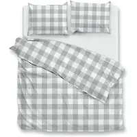 Zo! Home Dekbedovertrek Quattro-di-Lino Dove-Grey Katoen-260 x 200 / 220 cm | Extra Breed