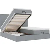 vidaXL Ottoman bed met matrassen 160x200cm stof lichtgrijs