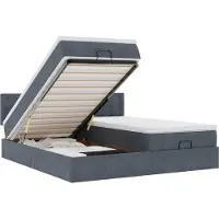 vidaXL Ottoman bed met matrassen en LED's 200x200cm fluweel